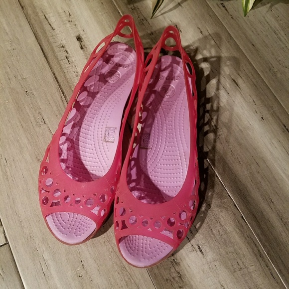 CROCS Shoes - Crocs Pink Jelly Shoes Size 10